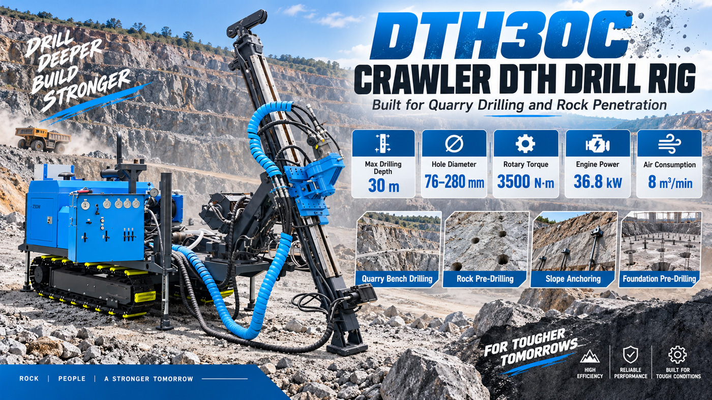 DTH30C حفارة الحفر الغائر المتكاملة