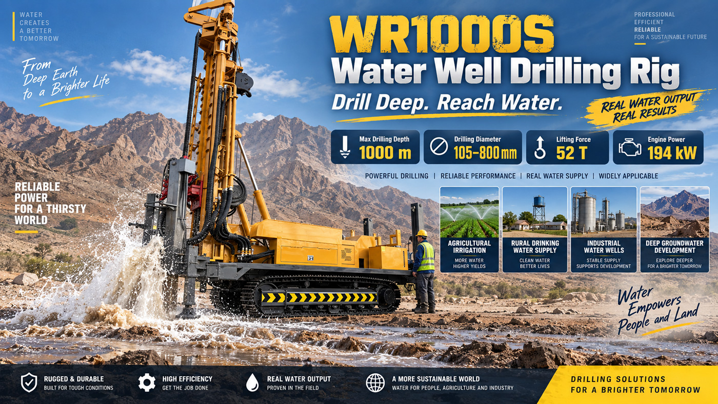 WR1000S حفارة آبار المياه المجنزرة