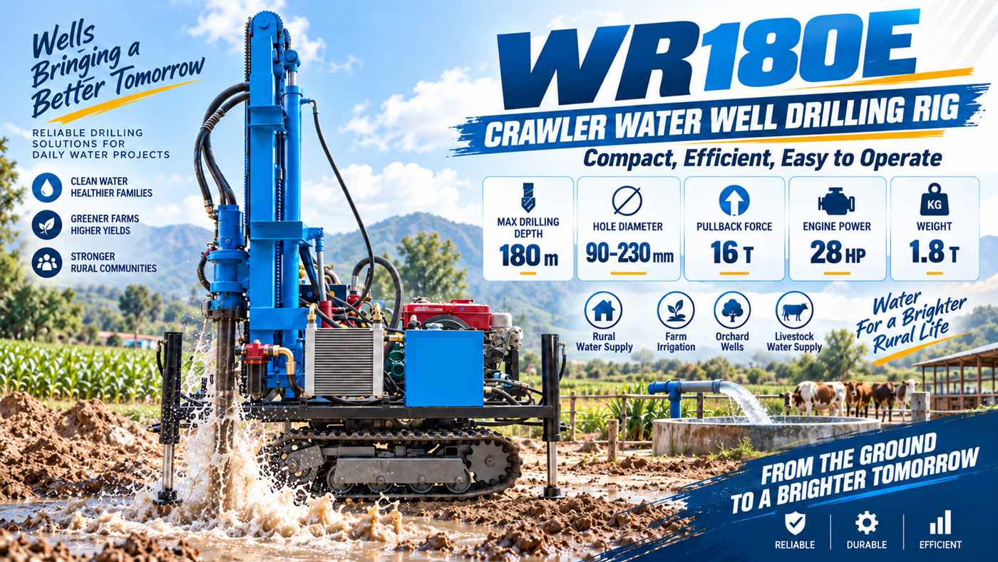 WR180E حفارة آبار المياه المجنزرة