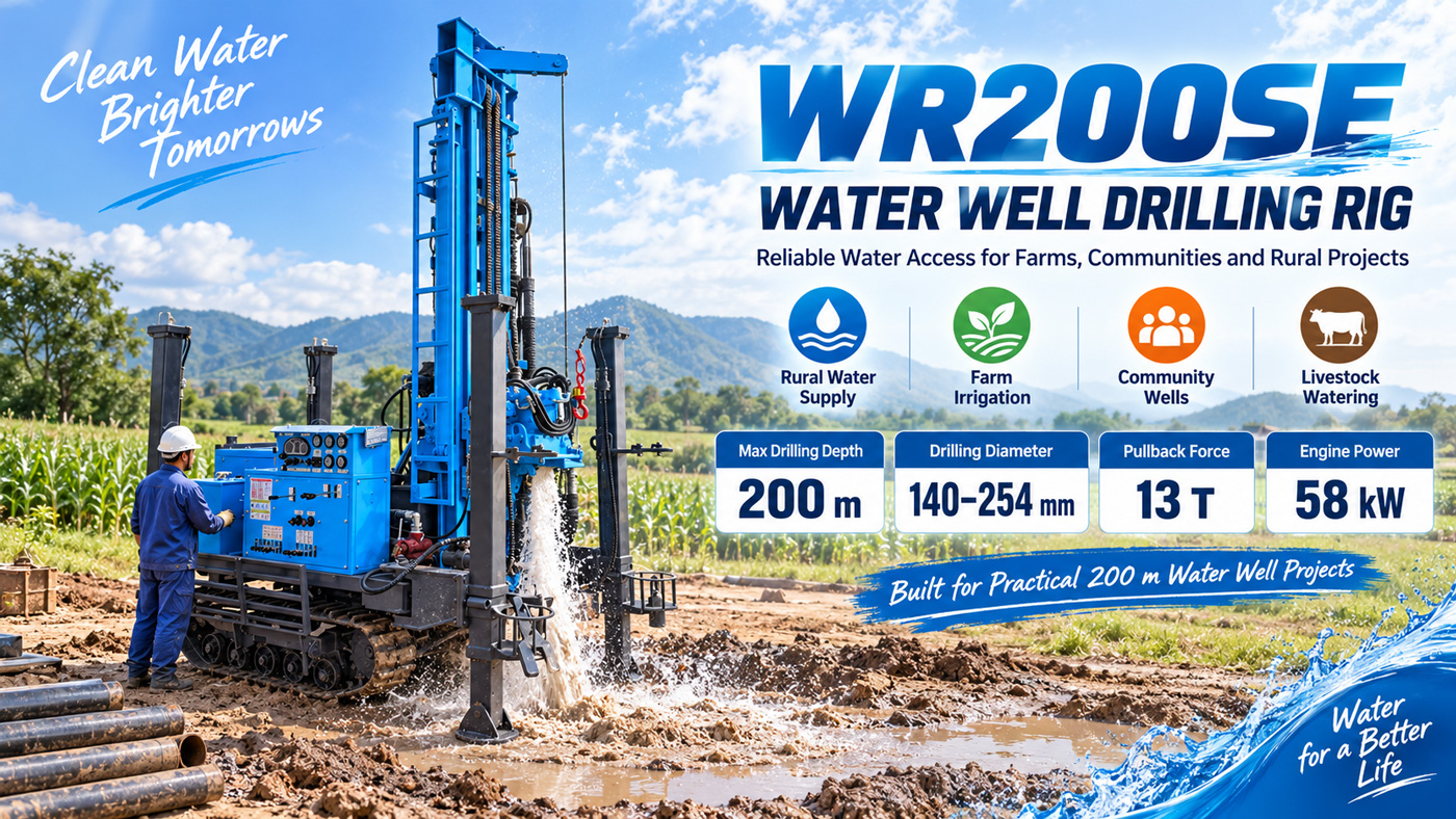 WR200SE حفارة آبار المياه المجنزرة