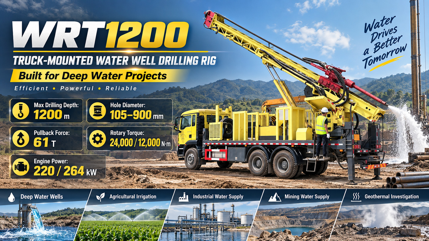 WRT1200 حفارة آبار المياه المثبتة على شاحنة